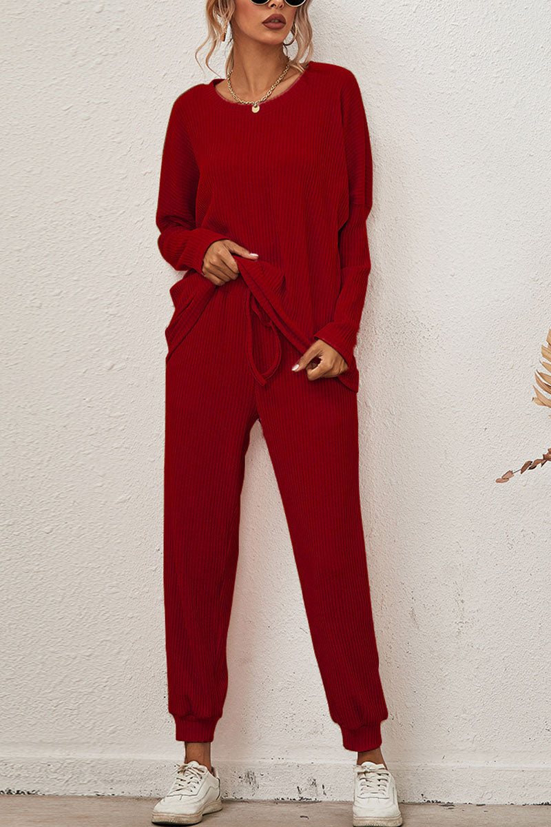 Reign - casual round neck long sleeve two-piece set