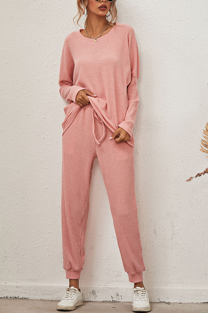 Reign - casual round neck long sleeve two-piece set