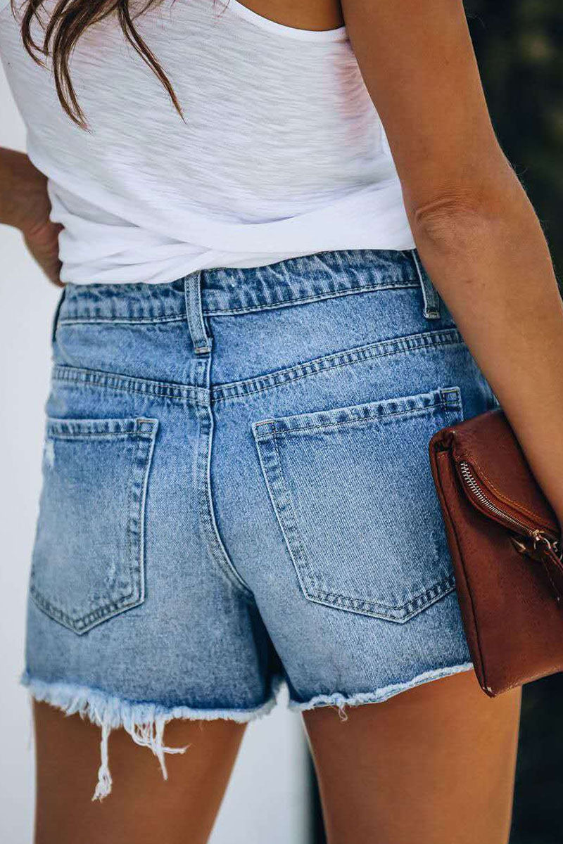 Maya - fashion casual street ripped regular denim