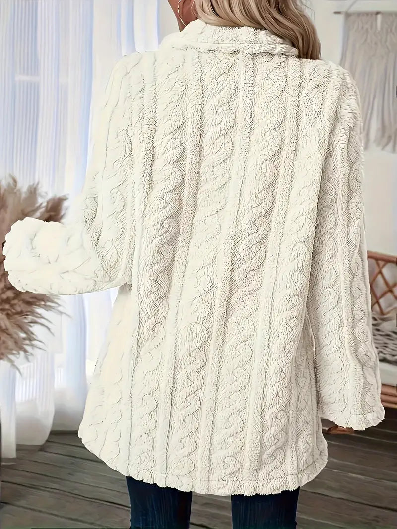 Women's casual double-breasted plush coat