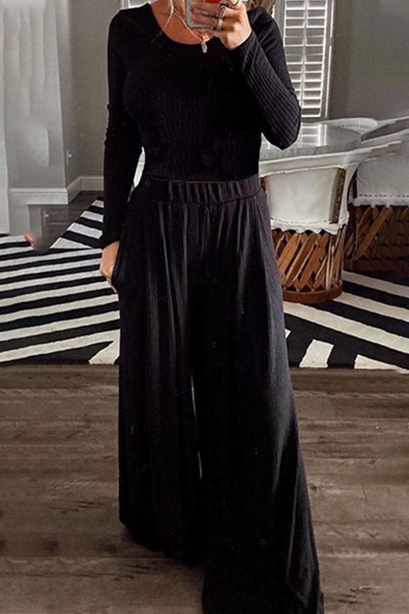 Jill - fashion elegant o-neck long sleeve two piece
