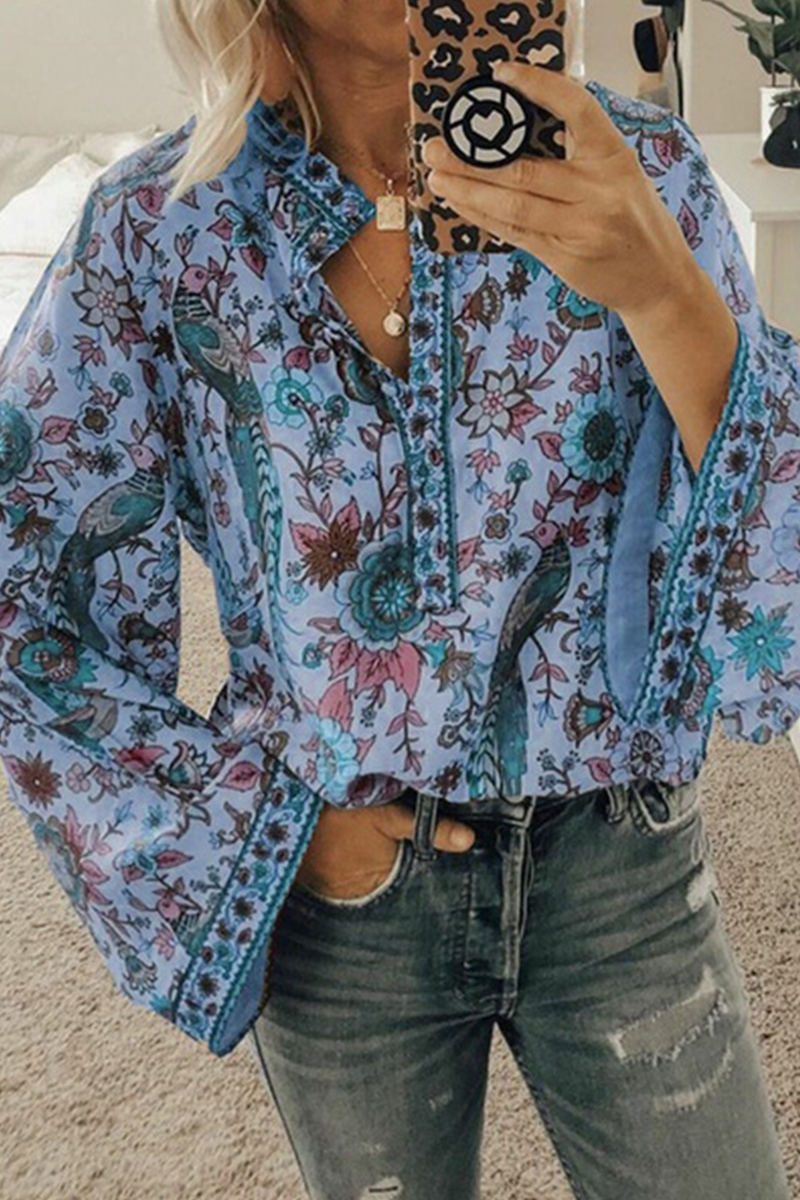 Riza - printed loose casual shirt