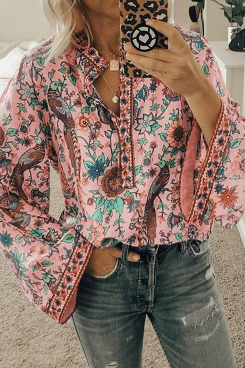 Riza - printed loose casual shirt