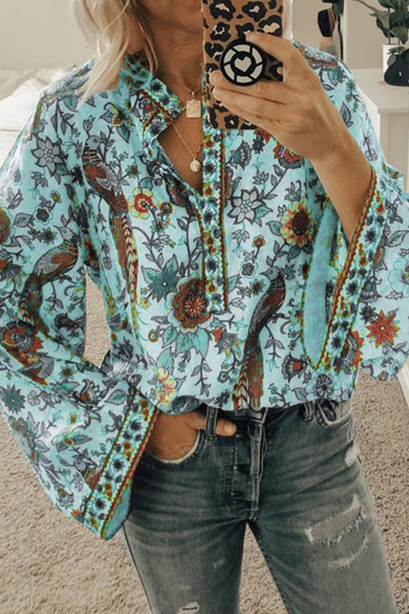 Riza - printed loose casual shirt