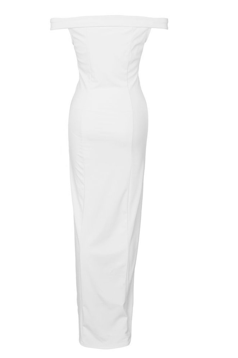 Women's Off-Shoulder Evening Gown - Floor-Length - High Slit - Elegant Formal Wear