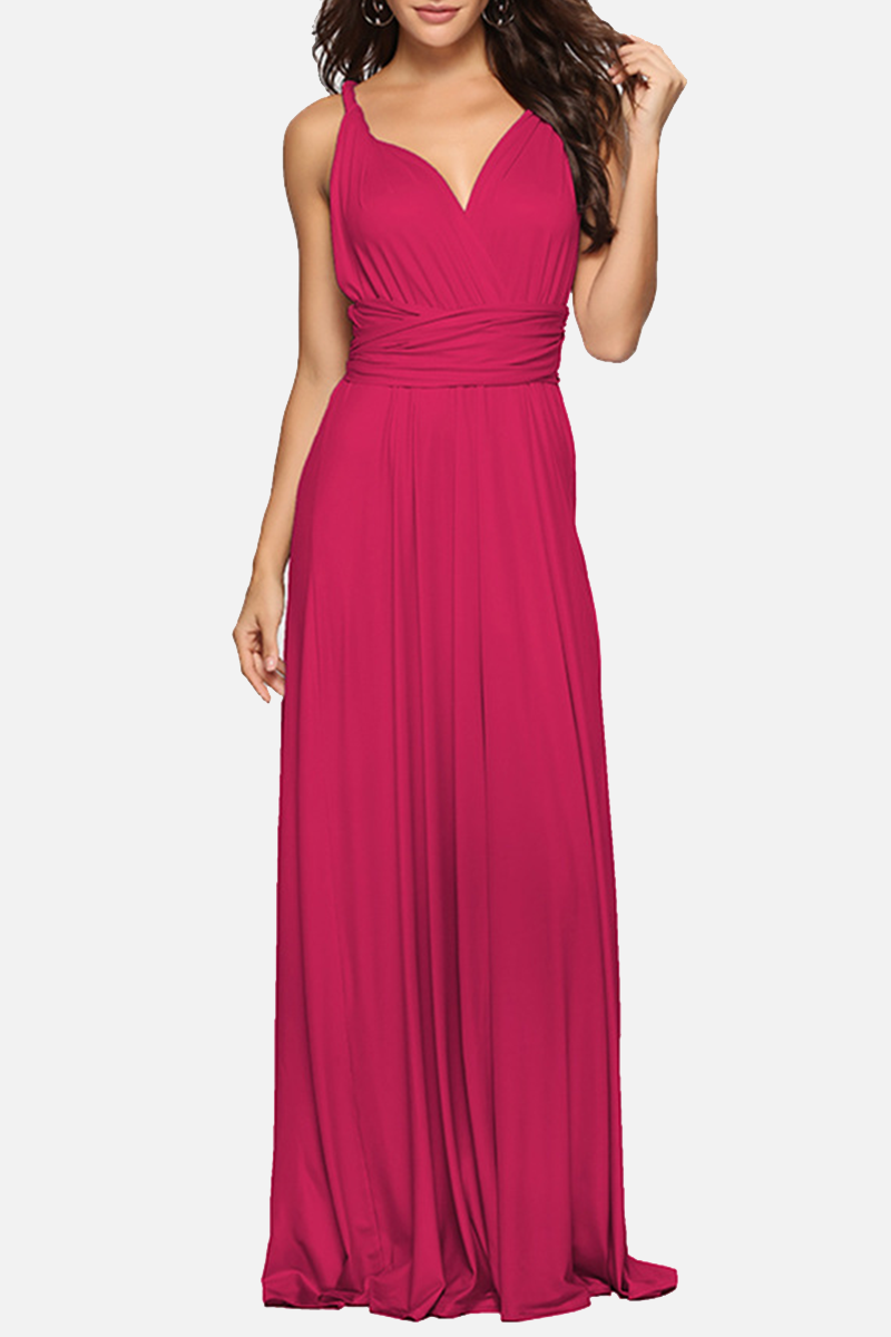 Women's Maxi Dress - Halter Neck - Backless - High Slit - Flowy Elegant Fit