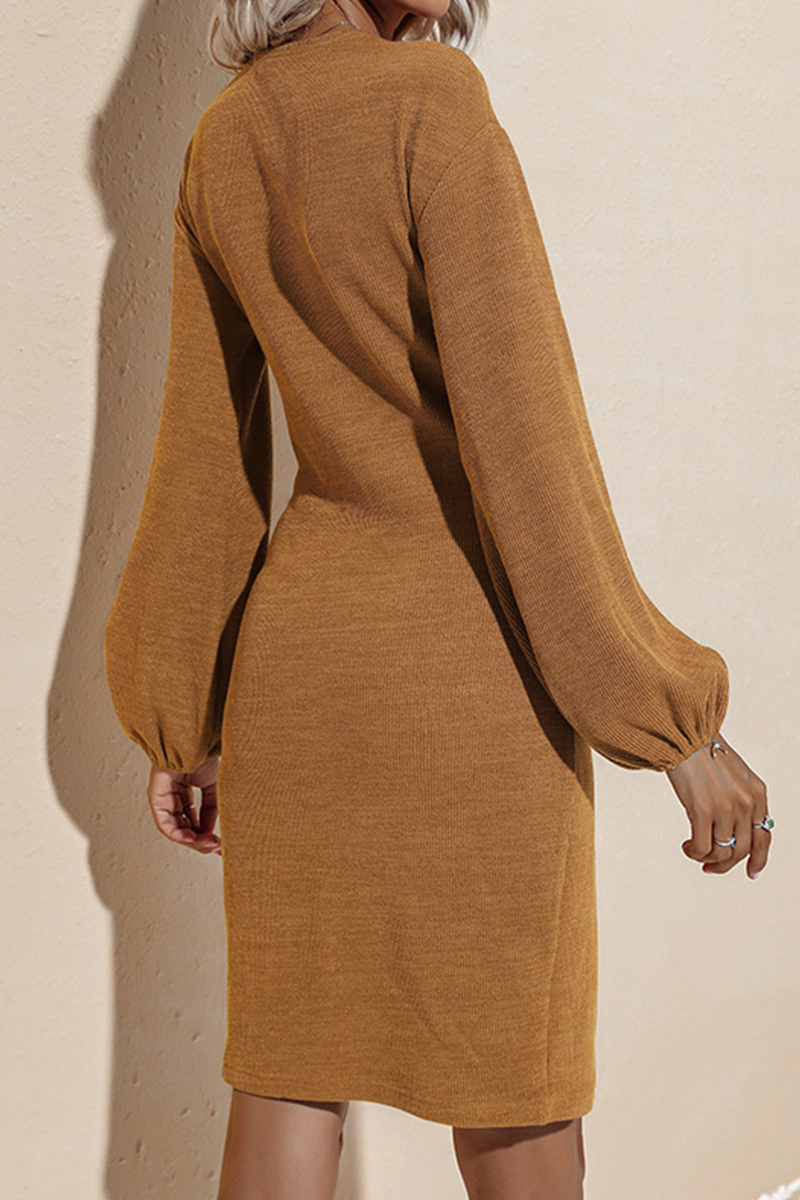 Women's Wrap Dress - V-Neck - Long Sleeve - Waist Tie - Elegant & Versatile