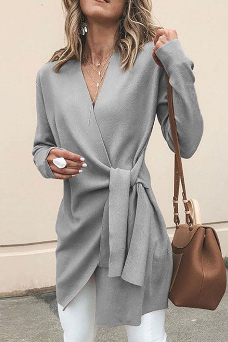 Jarra - fashion casual patchwork V-neck outerwear