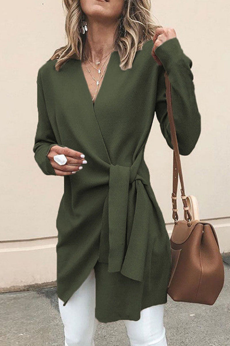 Jarra - fashion casual patchwork V-neck outerwear