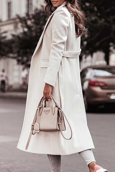 Riza - elegant longline belted coat