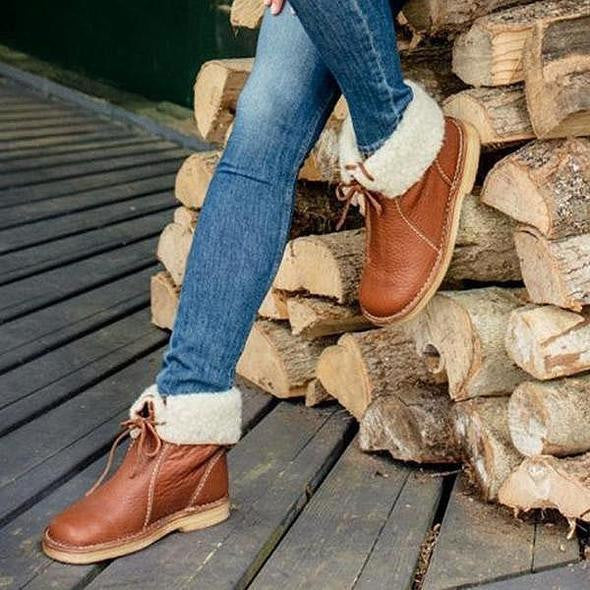 Women's casual lace-up snow boots