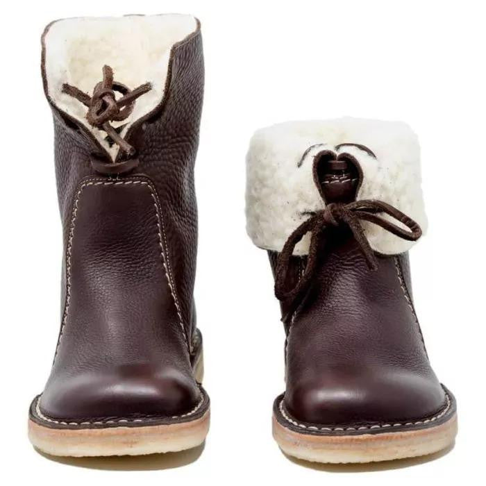 Women's casual lace-up snow boots