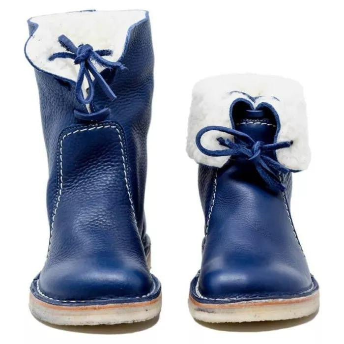 Women's casual lace-up snow boots