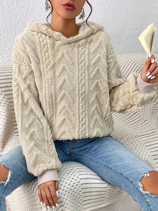 Women's knitted hoodie sweater