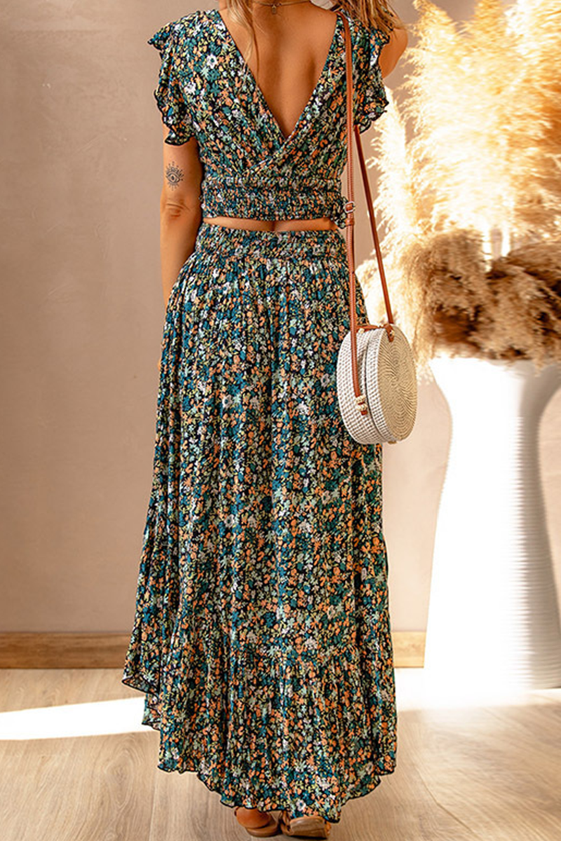 Malie - floral print two pieces set
