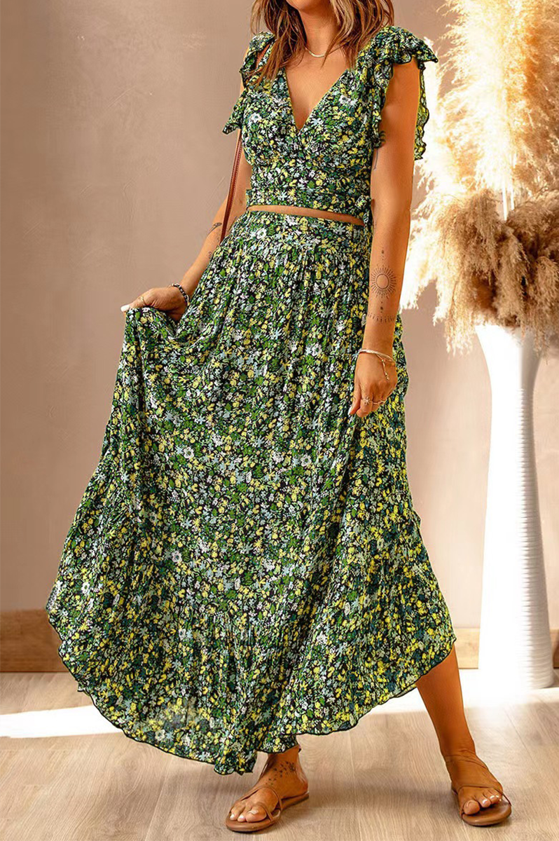 Malie - floral print two pieces set