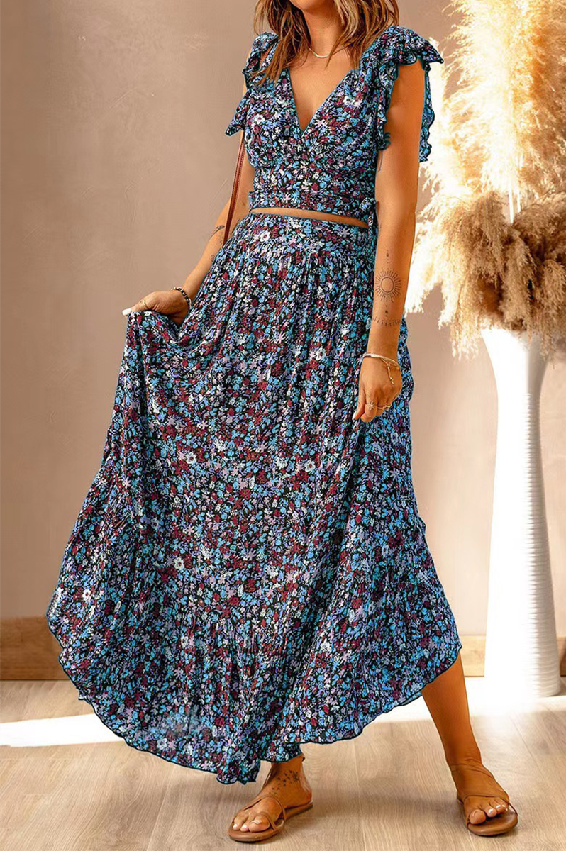 Malie - floral print two pieces set