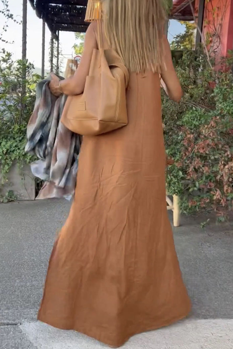 Vioma - casual solid make old halter straight dress