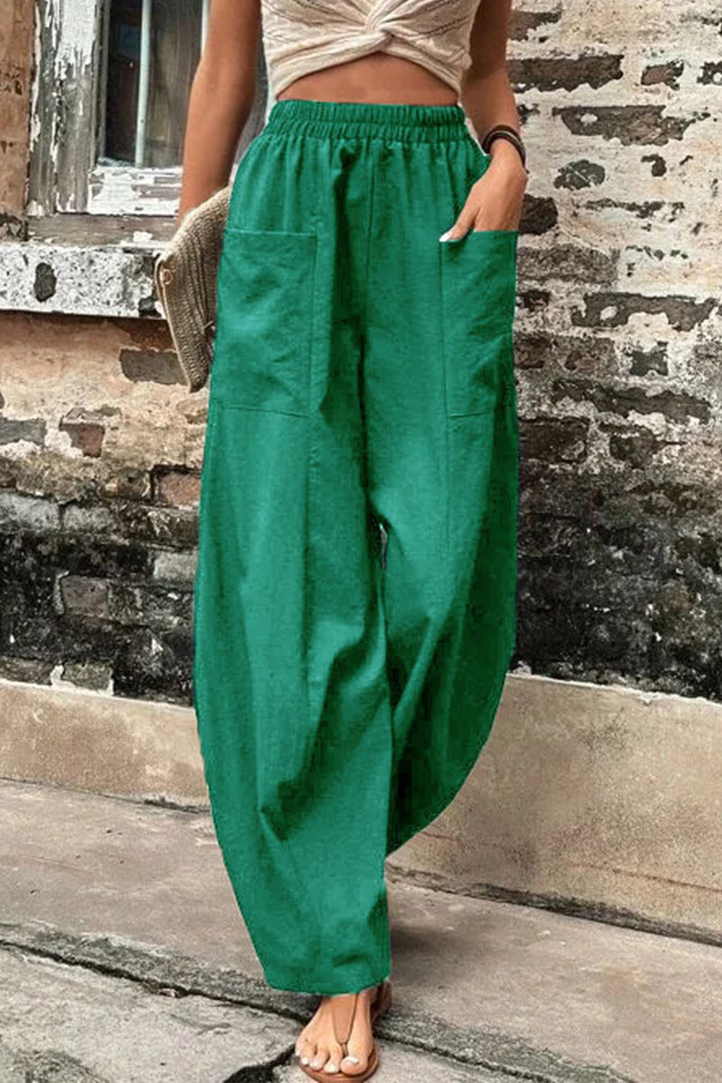 Mahina - casual loose pocket high waist harlan pants