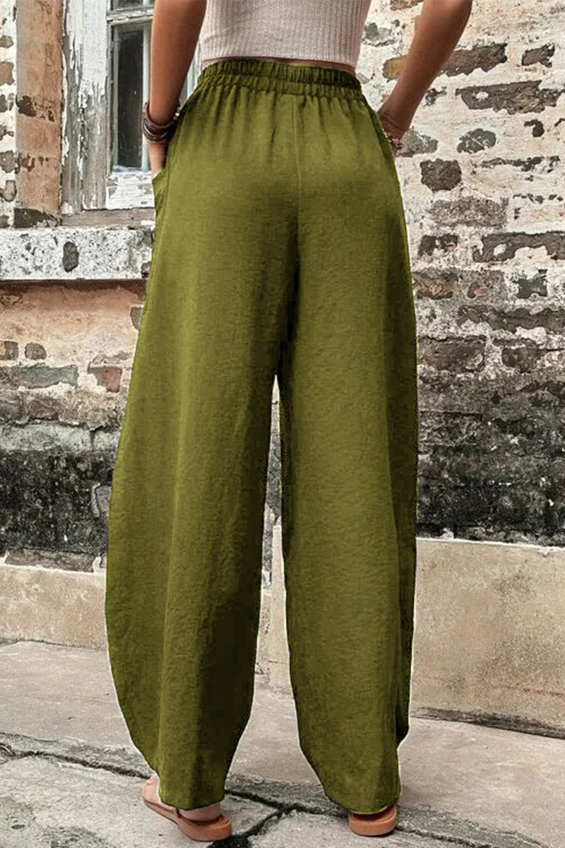 Mahina - casual loose pocket high waist harlan pants