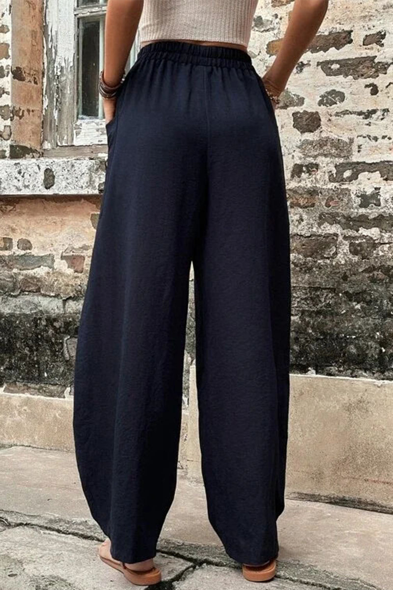 Mahina - casual loose pocket high waist harlan pants