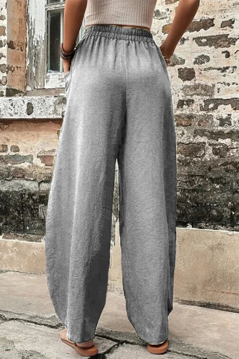 Mahina - casual loose pocket high waist harlan pants