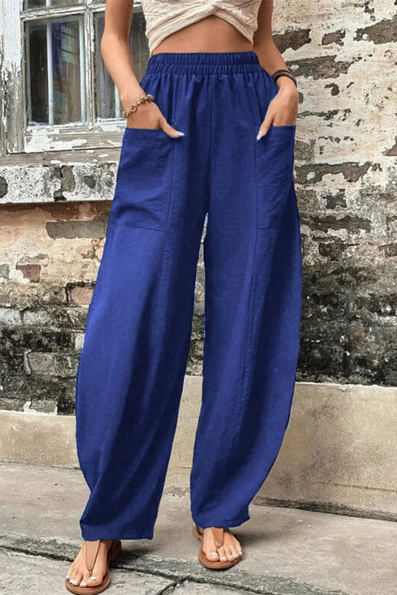 Mahina - casual loose pocket high waist harlan pants
