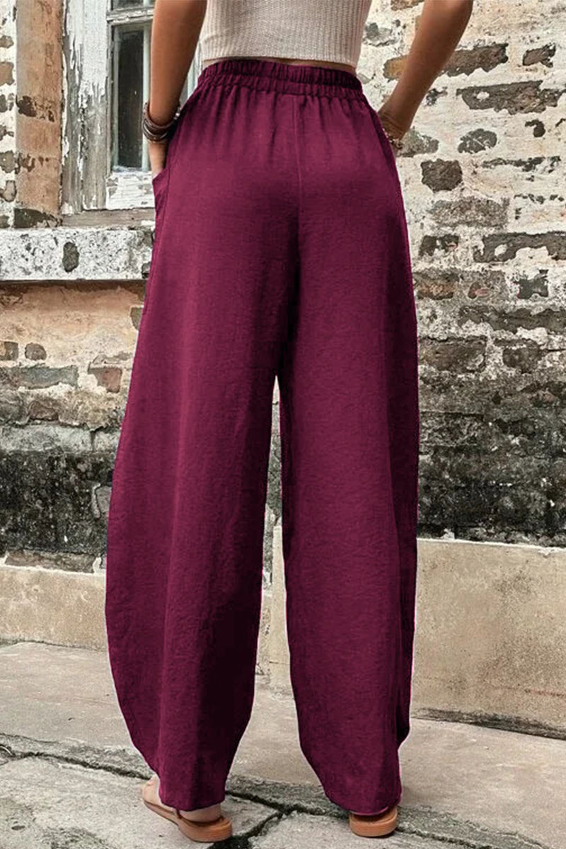 Mahina - casual loose pocket high waist harlan pants