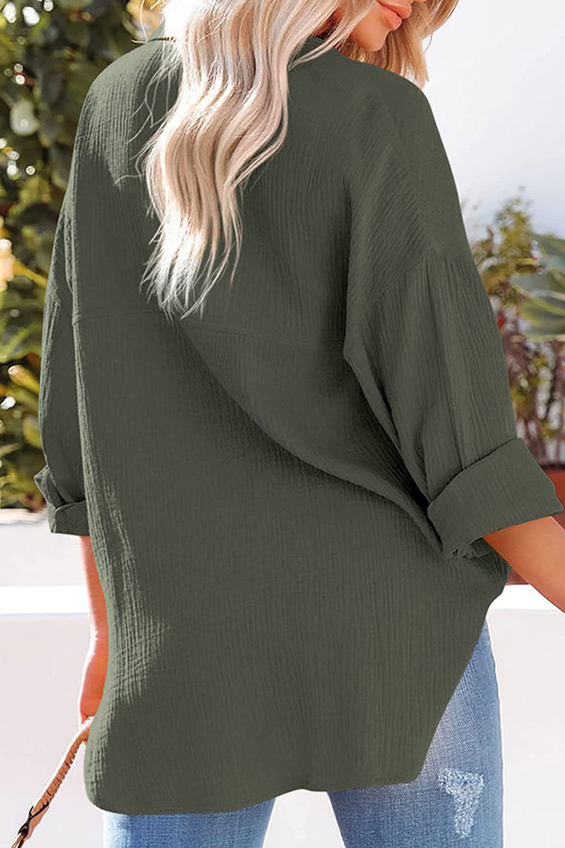 Casual Turndown Collar Top