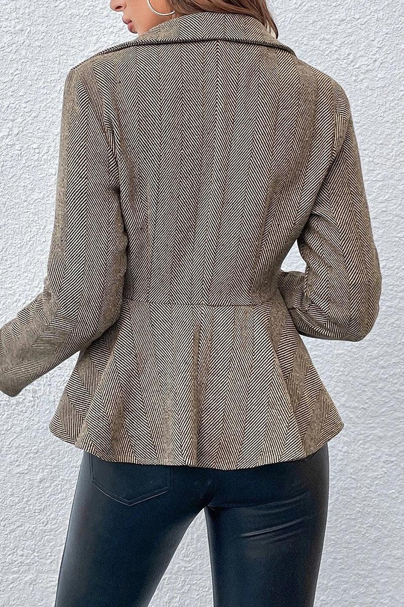 Women's stringy selvedge turndown collar blazer