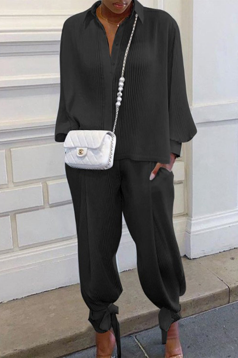 Women's long lantern sleeve top and pants set
