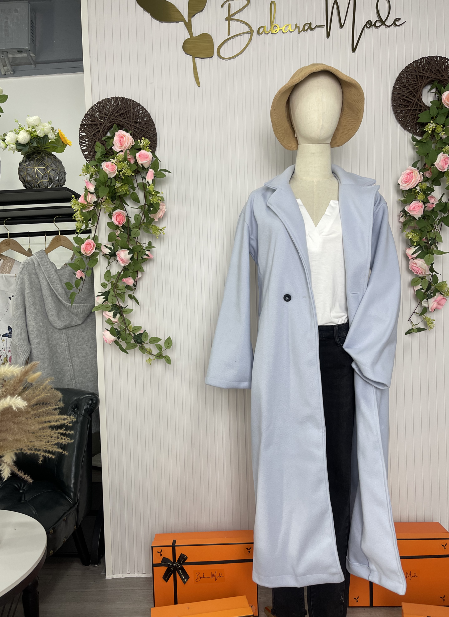 Oversized longline trench coat for women