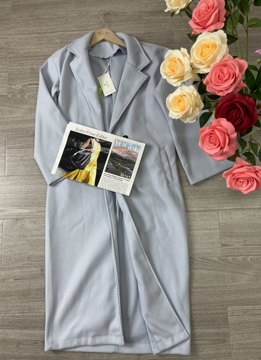 Oversized longline trench coat for women