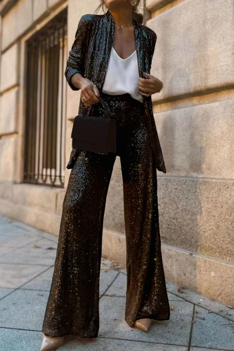 Women’s Tailored Blazer – Sequin Fabric – Structured Fit – Evening Formal Wear