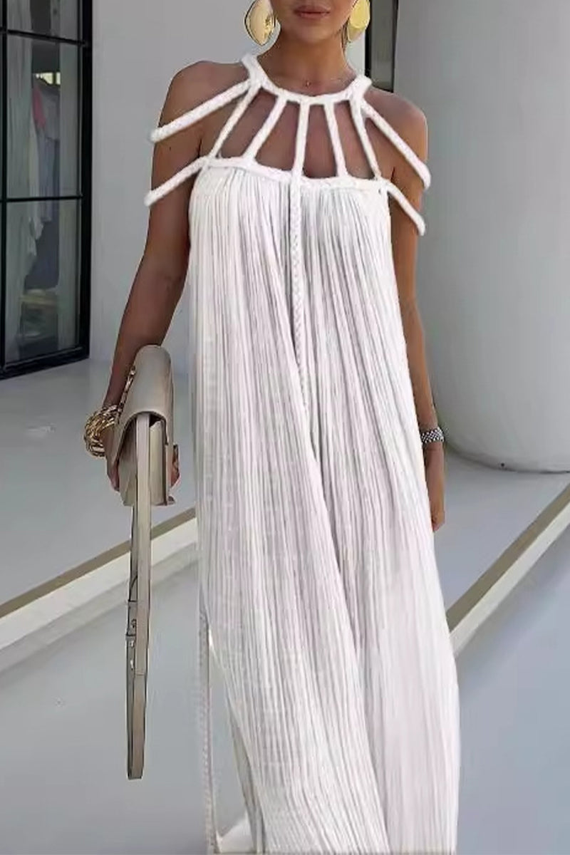 Eshe - off - shoulder cover up hanging neck rope slim dress