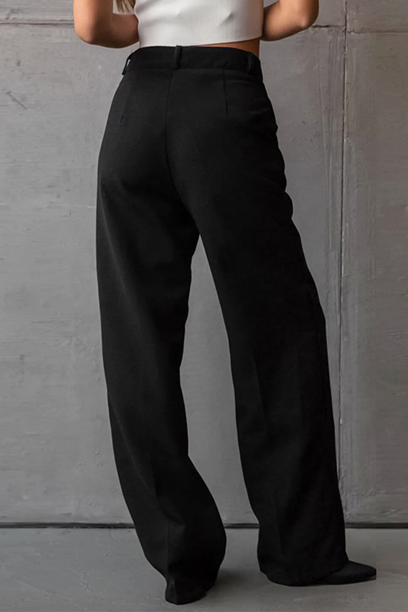 Lindsay - casual high-waist loose straight pants