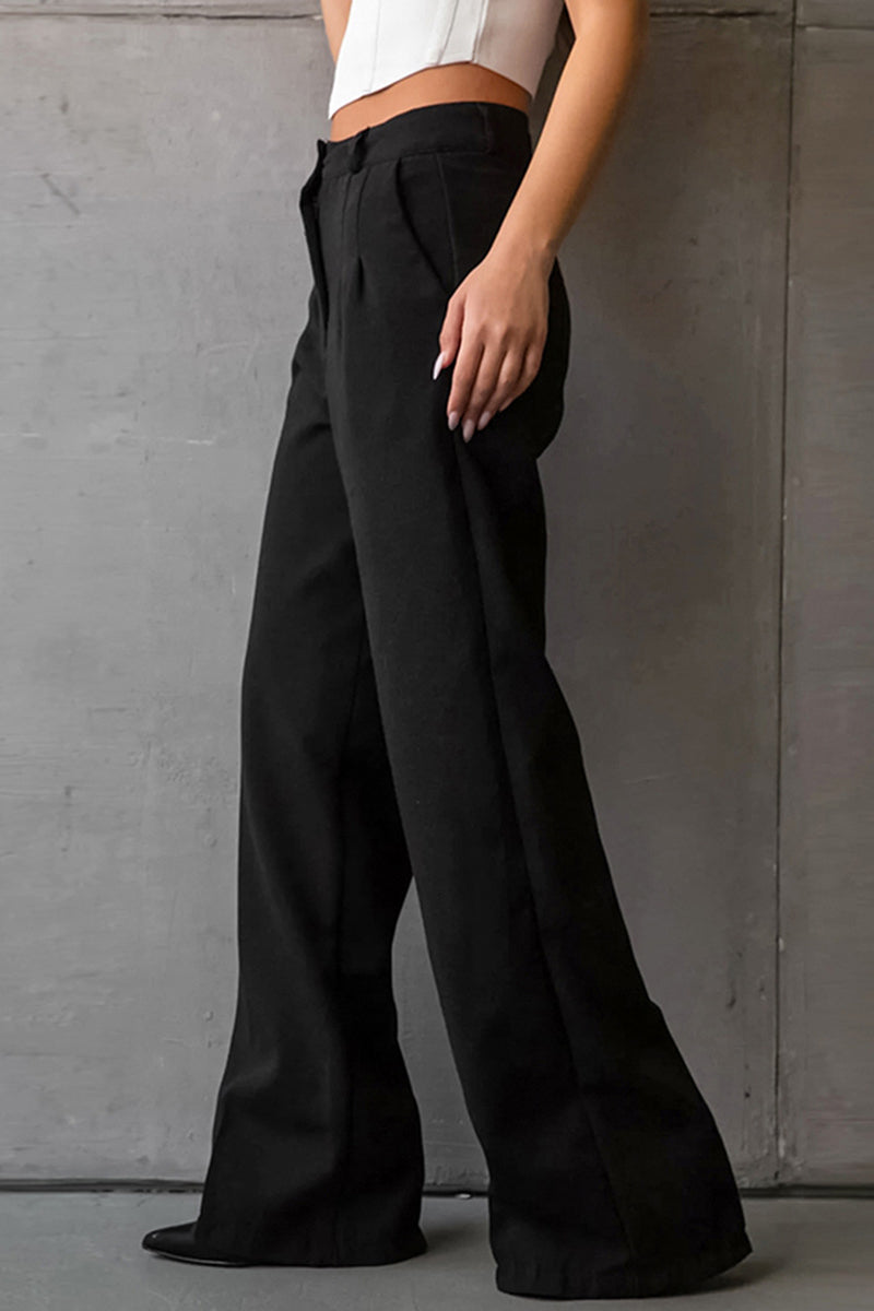 High-Waist Casual Loose Straight Pants
