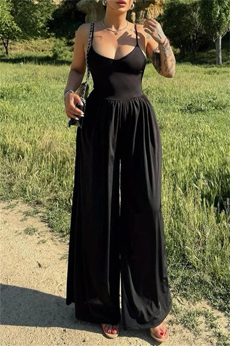 Women's Jumpsuit - Spaghetti Strap - Wide Leg - Elegant Flowy Fit