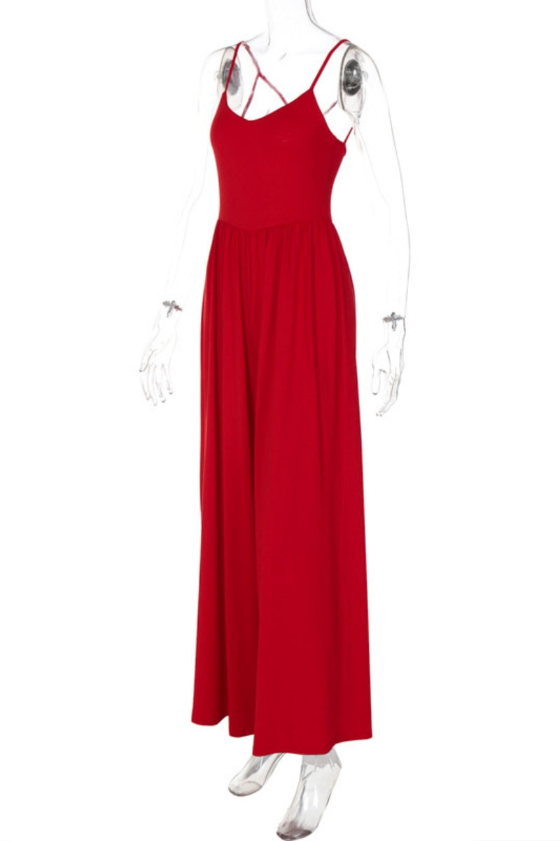 Women's Jumpsuit - Spaghetti Strap - Wide Leg - Elegant Flowy Fit