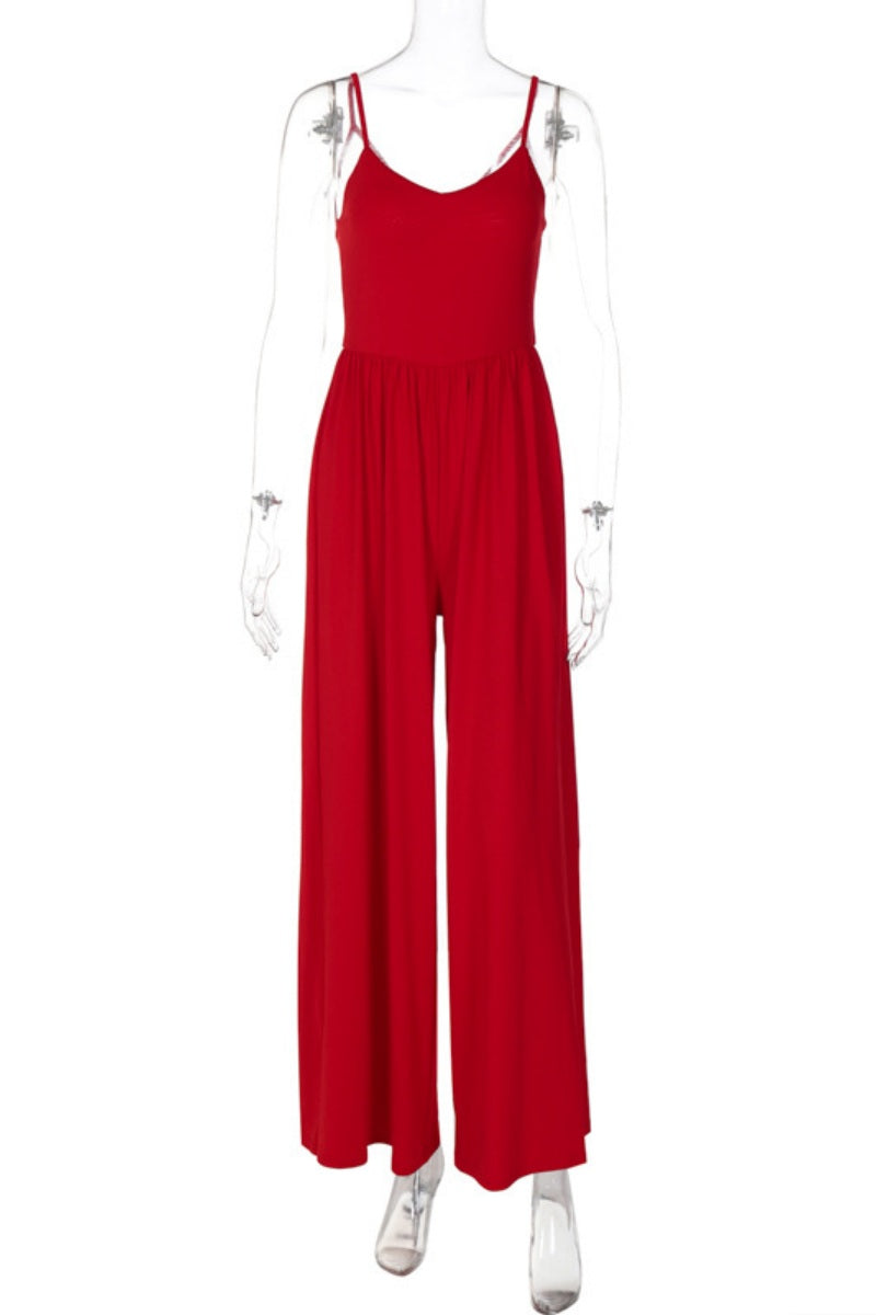 Women's Jumpsuit - Spaghetti Strap - Wide Leg - Elegant Flowy Fit