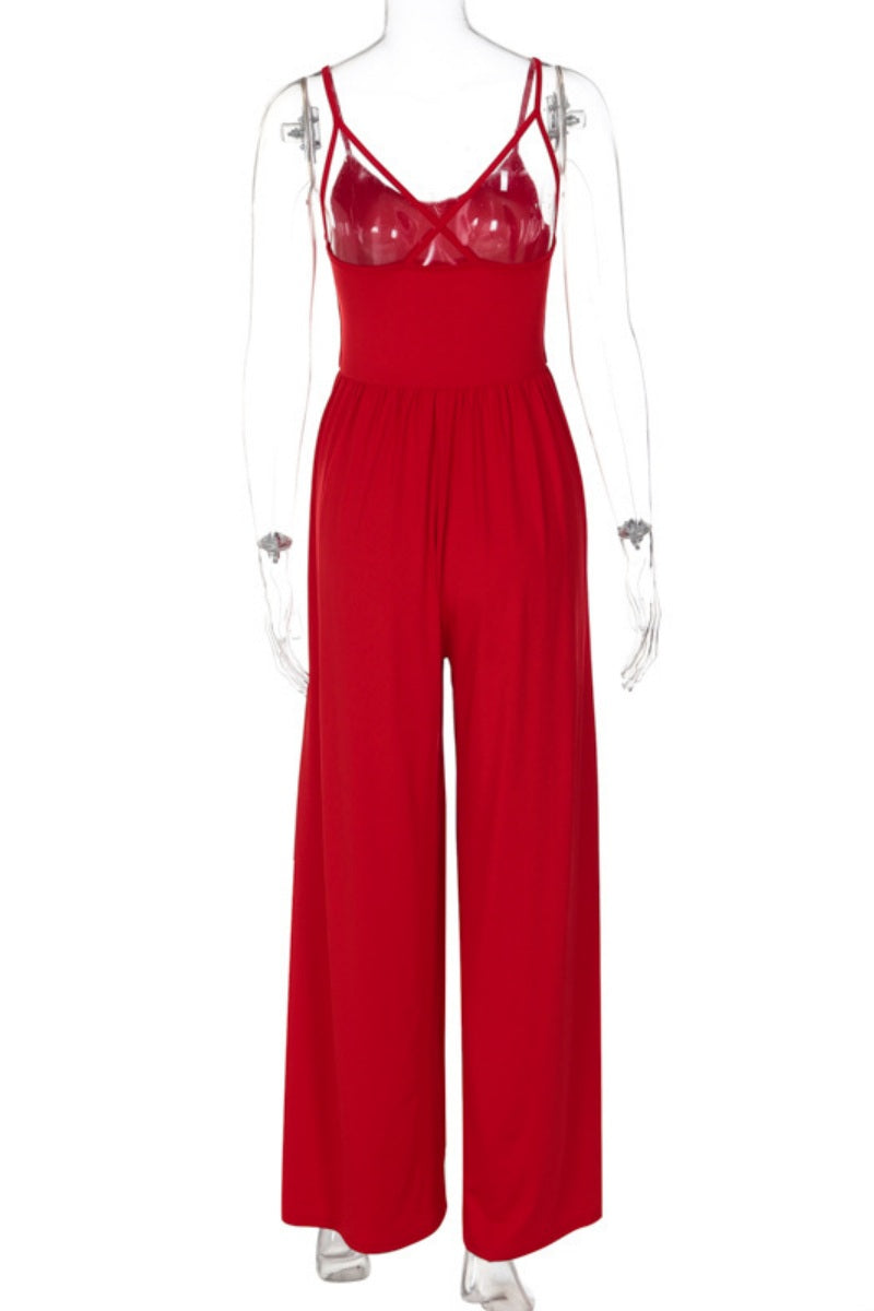 Women's Jumpsuit - Spaghetti Strap - Wide Leg - Elegant Flowy Fit