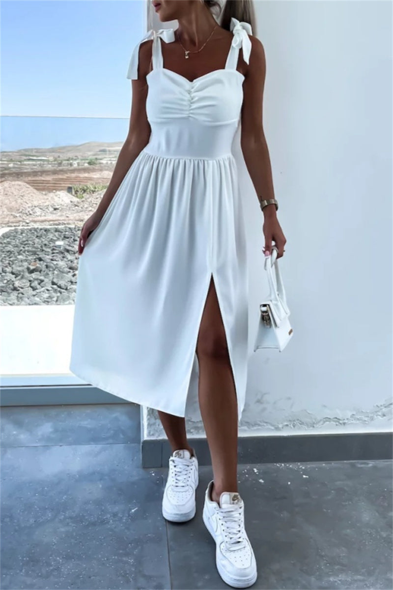 Sweetheart Neckline Elegant Fit Midi Dress