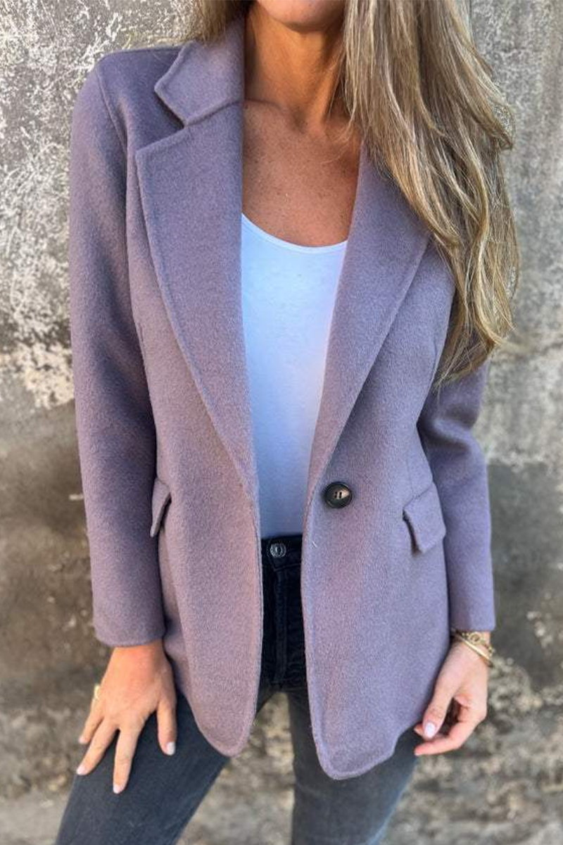 Women's autumn winter casual lapel button jacket