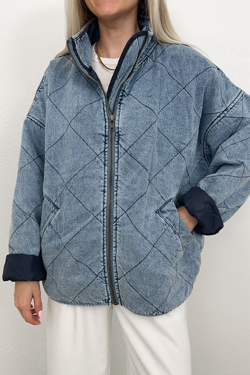 Women's casual solid color distressed zipper turndown collar coat