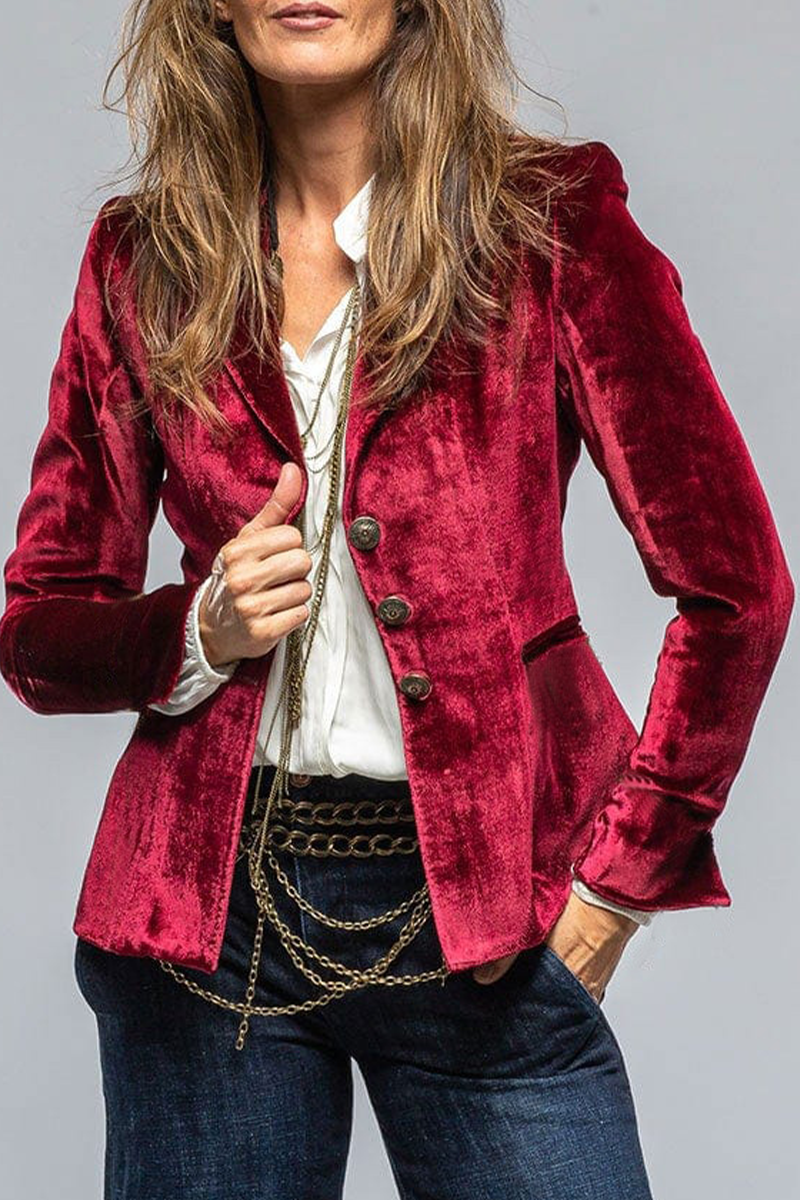 Women's retro lapel blazer with pockets