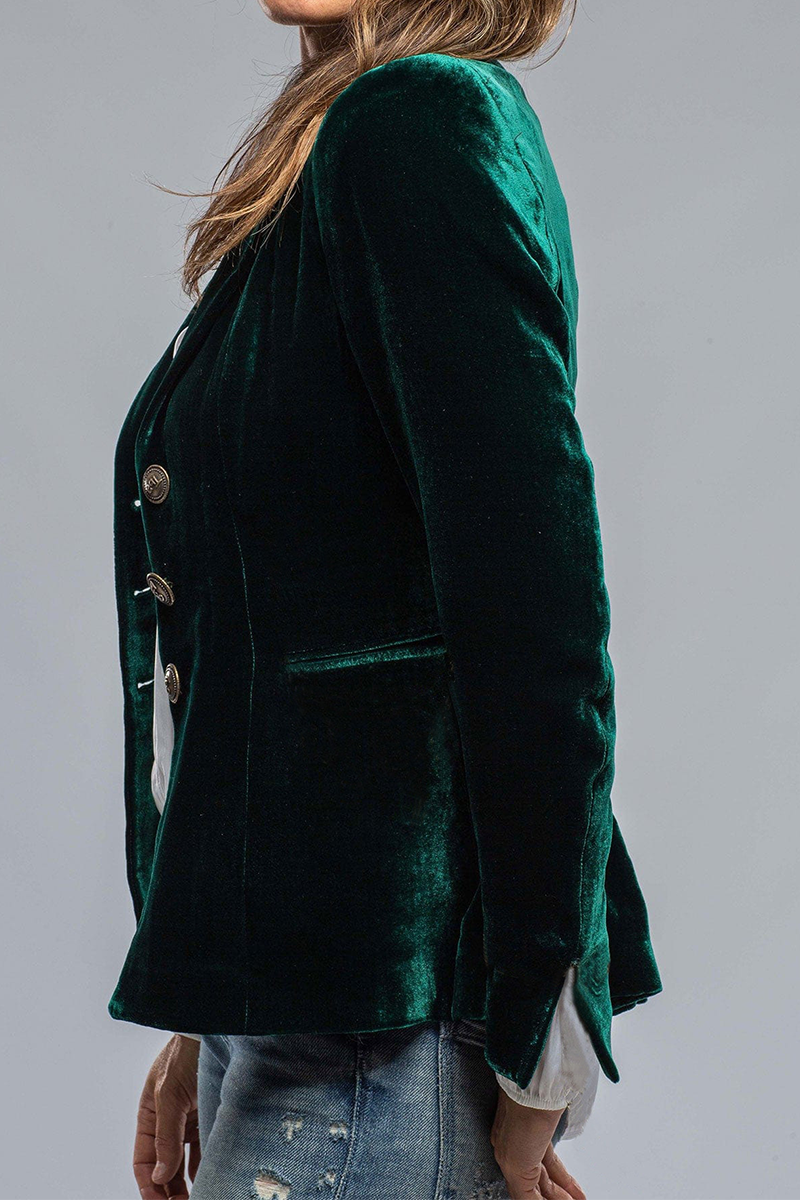 Women's retro lapel blazer with pockets