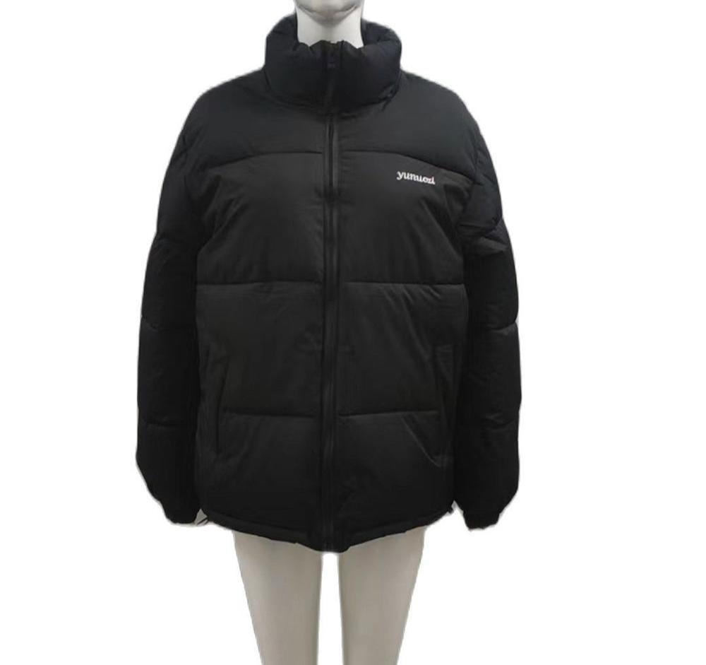 Women's windproof cotton puffer jacket with turtle neck collar