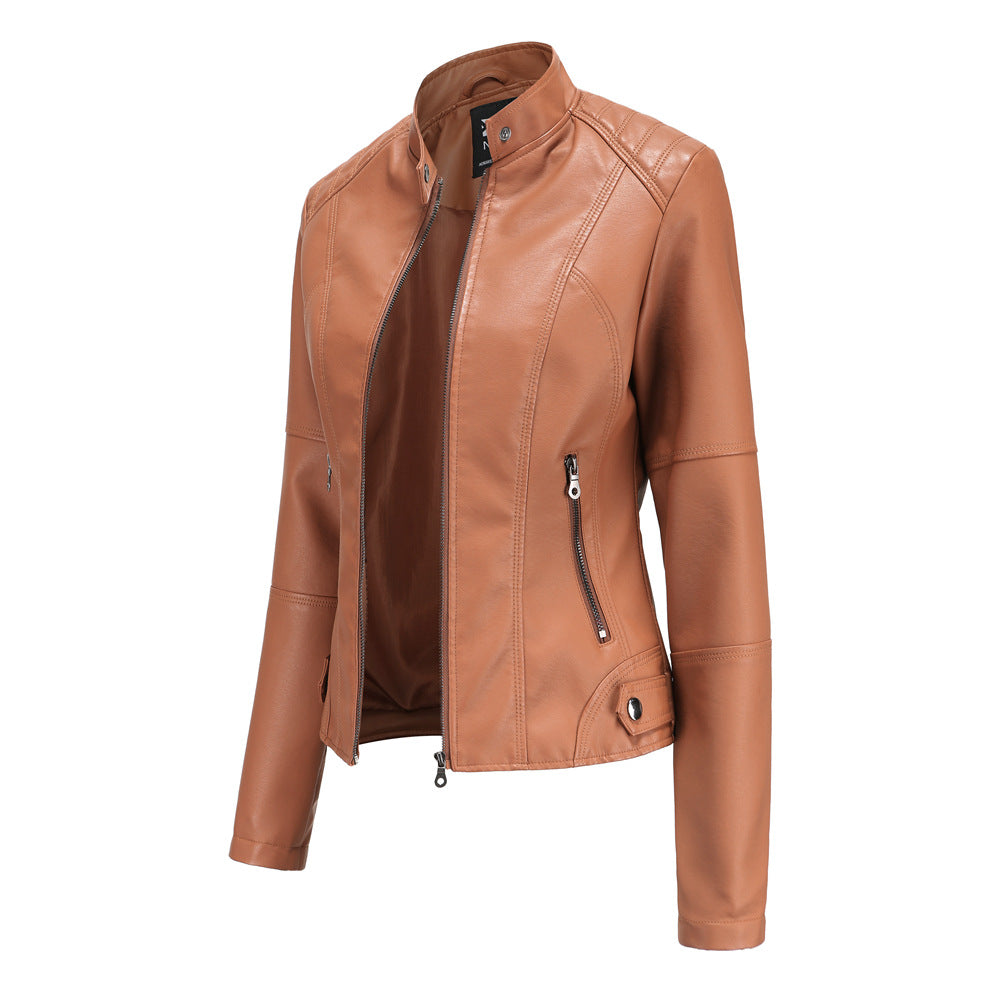 Women's casual leather jacket