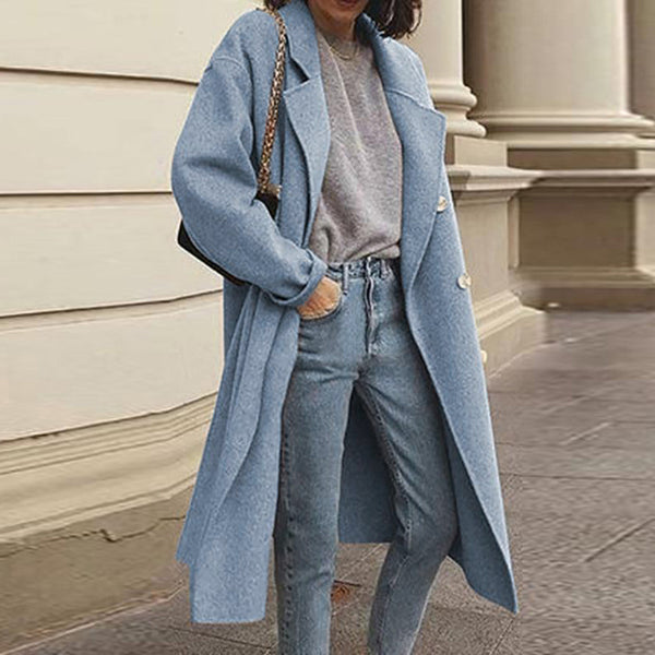 Versatile long coat for women with button