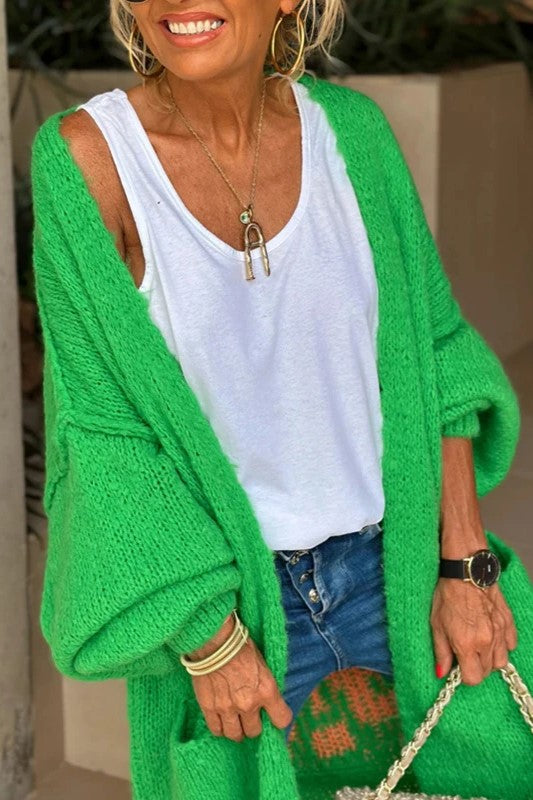 Women's long sleeved elegant knitted coat